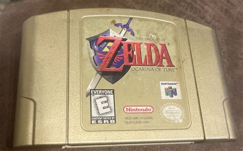 The Legend Of Zelda Ocarina Of Time Gold Game Cartridge N64 Nintendo