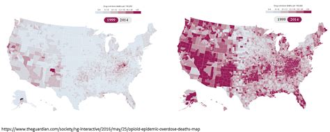 Drug Overdose Deaths In The United States Per 100000 Persons For 1999