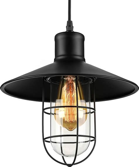 Lamps Lighting And Ceiling Fans Vintage Industrial Black Metal Cage Light Ceiling Pendant Lamp