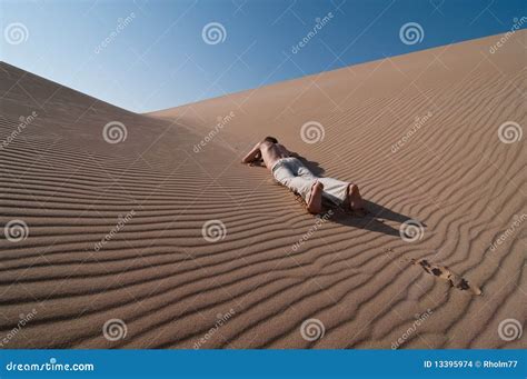 Man In The Desert Stock Photo Image Of Desert Horizon 13395974