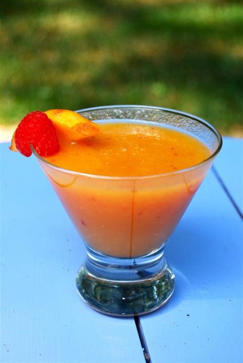 peach martini 1 peach 2 tsp of honey ¼ of a lime 1 ½ oz ...