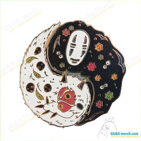 Kaonashi And Mononoke Ying Yang Enamel Pin Ghibli Merch Store