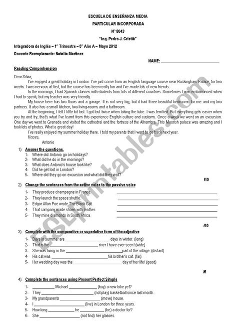 Not An Easy Test Esl Worksheet By Mistic24