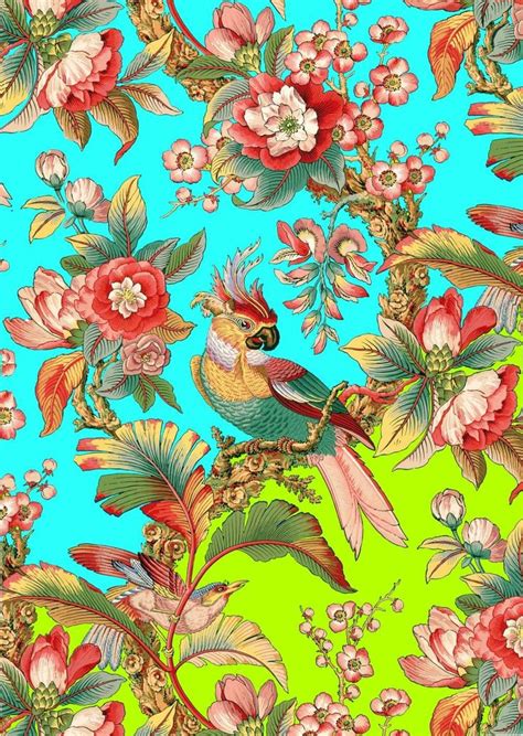 The aesthetic of chinoiserie has been expressed in different ways depending on the region. Antique french chinoiserie tropical wallpapertropical bird ...