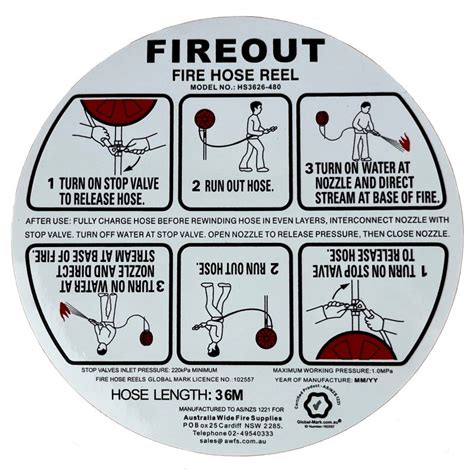 Label FHR Fireout 175mm Dia S A AWFS