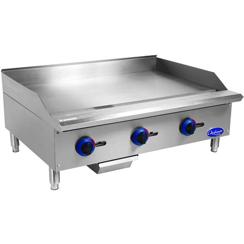 2) you can find an indicating light. Globe C36GG Chefmate 36" Gas Griddle - 90,000 BTU