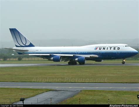 N118ua United Airlines Boeing 747 400 At Glasgow Photo Id 19319