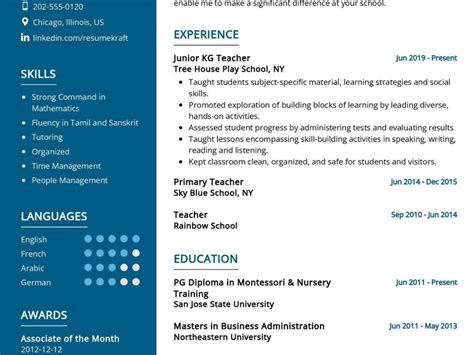 primary teacher resume sample in 2024 resumekraft