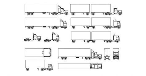 Multiple All Type Of Truck Set Elevation Blocks Details Dwg File