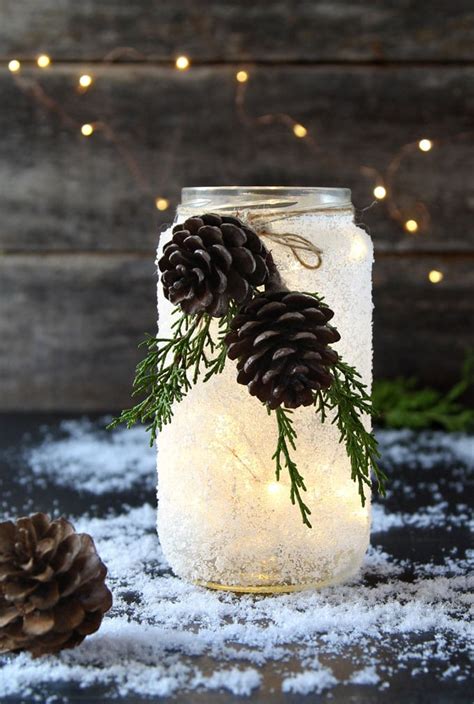 5 Minute Diy Snow Frosted Mason Jar Decorations Magical A Piece Of