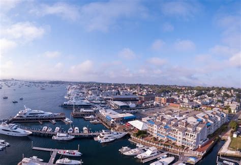Premium Photo Aerial Shot Of The Newport Harbor In Rhode Island With