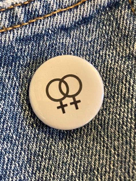 1 lesbian symbol button badge with personalisation etsy 3d face button badge lgbtq lesbian