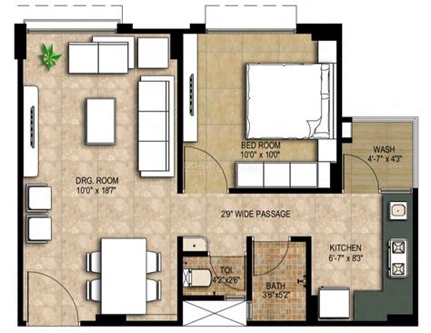 650 Square Feet Apartment Floor Plan Floorplansclick
