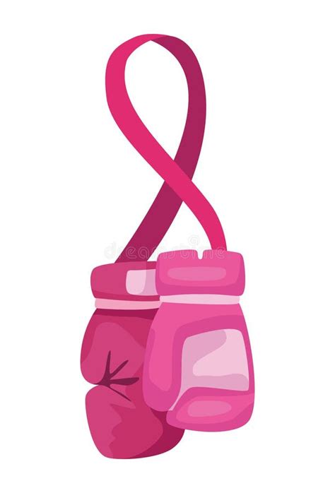 Pink Ribbon And Boxing Gloves Stock Vector Illustration Of Symbol
