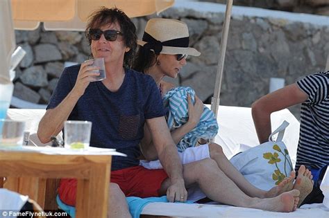 Paul Mccartney Shares A Kiss With Wife Nancy Shevell On Board Yacht In Ibiza Daily Mail Online