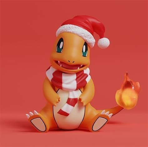 Pokemon Christmas Charmander 3d Model 3d Printable Cgtrader
