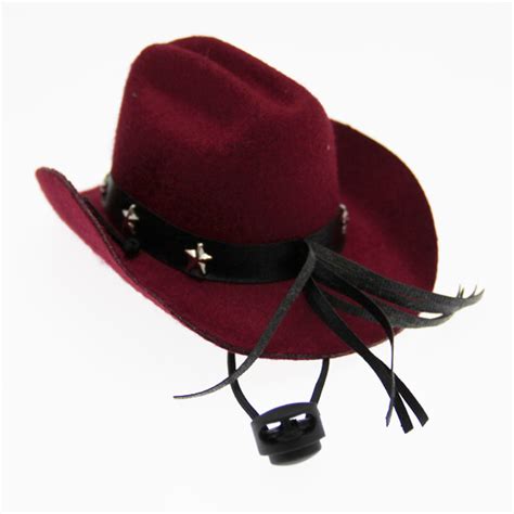 Puppe Love Dog Cowboy Hat Burgundy Felt Baxterboo