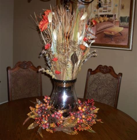 Dining room curtains dining room table decor dining room lighting dining room design dining room furniture dining tables formal dining rooms material if you would like your dining room table centerpieces to last, it's important to pick out a table made from sturdy materials. Fall Formal Dining Table Centerpiece | Home Decor | Pinterest