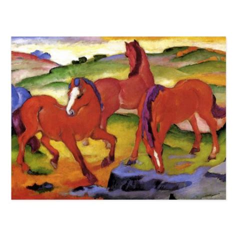 Red Horses By Franz Marc Postcard Au