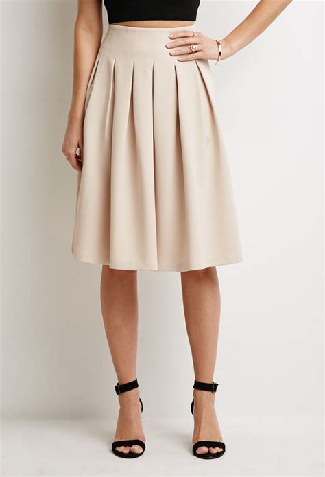 Nude Pleated Midi Skirt 25 Affordable Finds Pinterest