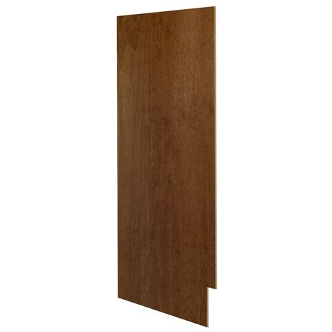 The base skin of a kitchen cabinet is the recessed area between the bottom of the base cabinet and the floor. Hampton Bay 0.25x30x12 in. Matching Wall Cabinet End Panel in Cognac-KAS1230-COG - The Home Depot