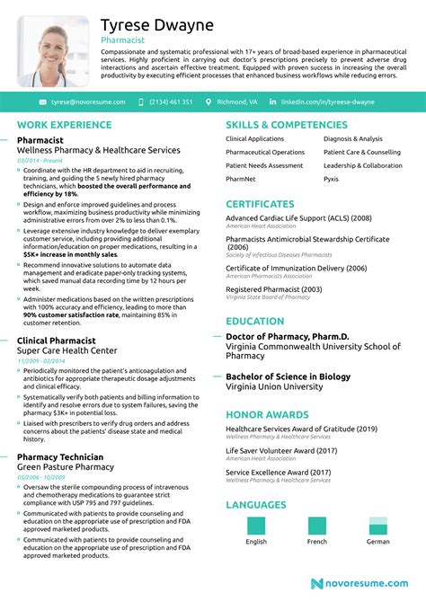 Pharmacist Resume Best Examples And Writing Guide For 2023