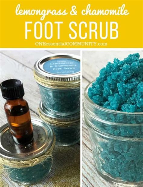 Mix lavender oil and epsom salt for exfoliation and cleansing of your feet. Lemongrass and Chamomile Homemade Foot Scrub - One ...