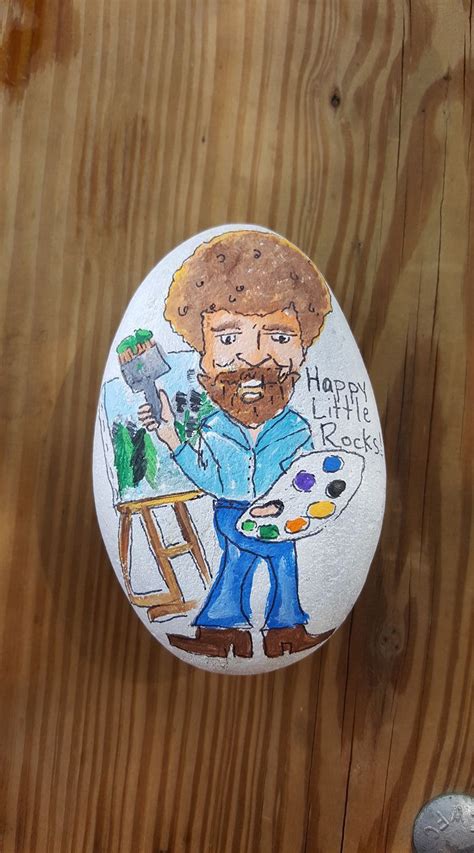 Bob Ross Painted Rock By Jessi Lane In Frankfort Ky Painting Projects