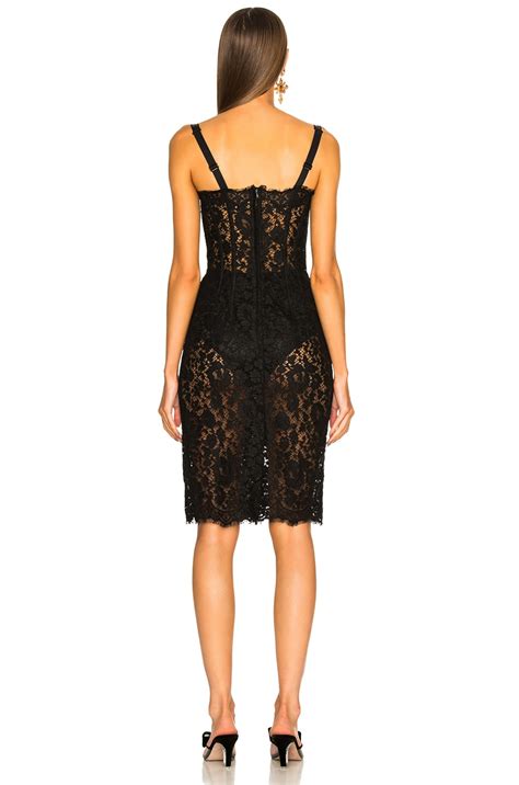 Dolce And Gabbana Lace Bustier Dress In Black Fwrd