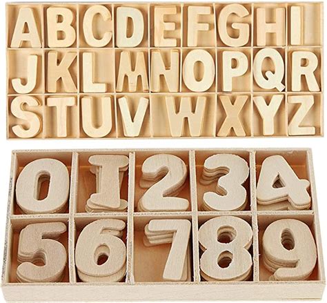 216 Pcs Wooden Letters And Numbers Set Wooden Capital Letters Numbers