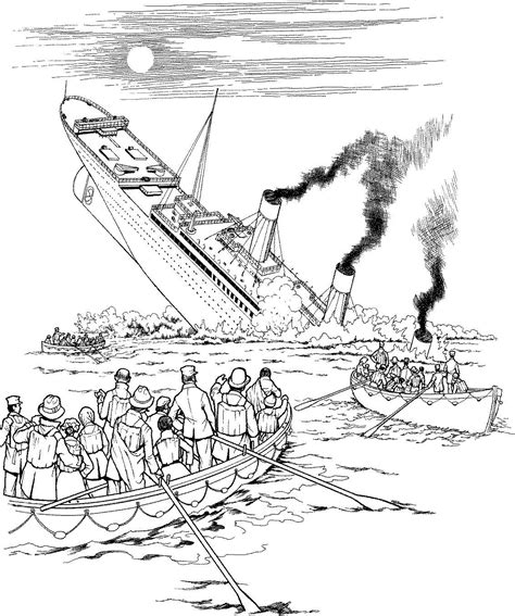 Printable titanic coloring pages for kids let the kids relive the memories of the gigantic and magnificent british ship titanic which sunk in the north atlantic ocean in 1912 hit by an iceberg. futrelletitanic.jpg (1132×1355) | Coloring pages, Titanic ...