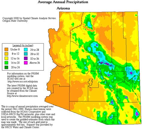 Arizona Precipitation Map