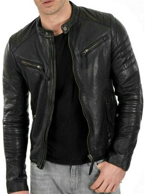 Mens Cafe Racer Fashion And Biker Jacket Stylish Real Genuine Etsy