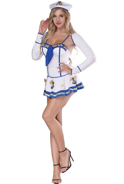 Sailor Costume For Women Adult Sailor Roleplay Uniform Sexy Sailor Halloween Costume Captain