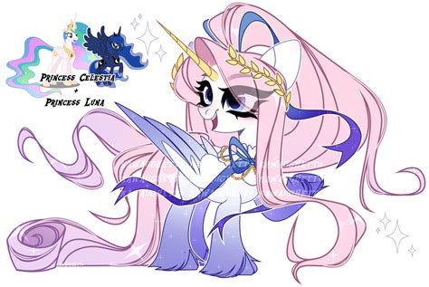 Princess Celestia Princess Luna Fusion Open By Kawaiighetto On