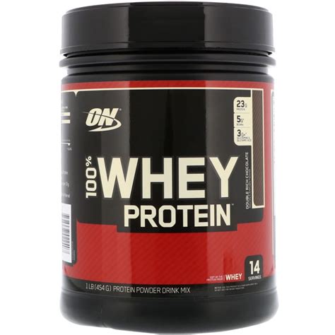 Optimum Nutrition 100 Whey Protein Double Rich Chocolate 1 Lb 454