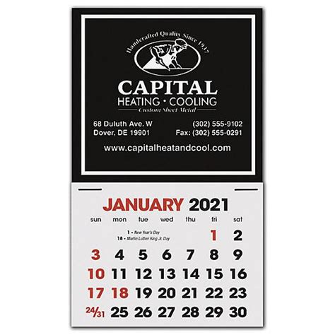 2021 Stick Up Calendar Square Custom Printed And Personalized