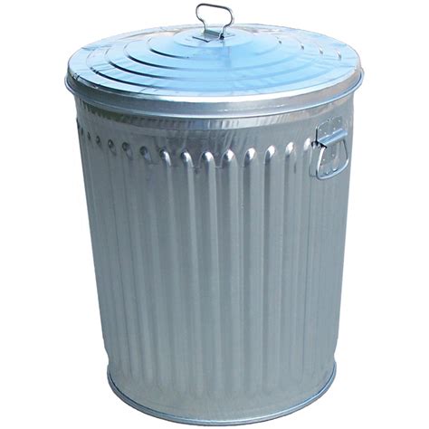 24 Gallon Galvanized Steel Trash Can W Lid Trash Cans Warehouse
