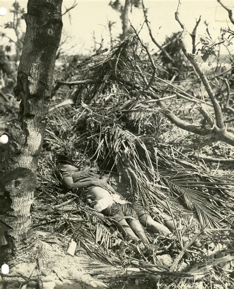 A Dead Japanese Soldier And Possibly Kwajalein Civilians Under Brush Cover On Kwajalein Island