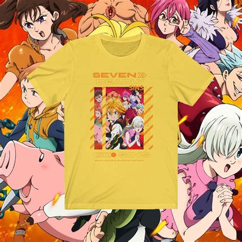 Seven Deadly Sins T Shirt Vintage Anime Shirt Anime Clothing Etsy