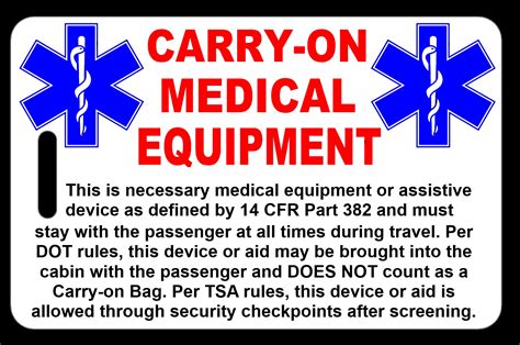 Carry On Medical Equipment Bag Tag Tsa Cpap Bipap Apnea Poc Ebay