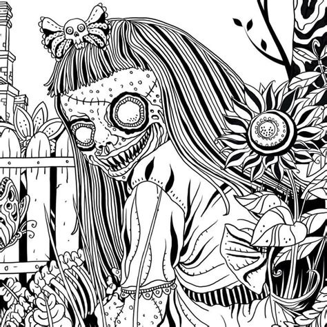 Very Scary Girl Coloring Page Download Print Or Color Online For Free