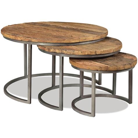 Riverside Furniture Tania 3 Piece Nesting Coffee Table Set In Rustic