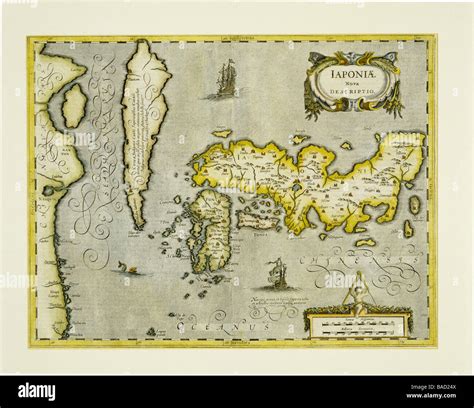 Ancient Map Of Japan Stock Photo Alamy