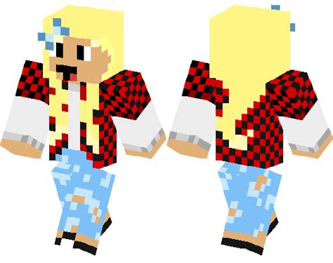 Girl With Blonde Hair And Ripped Jeans Minecraft Skin Minecraft Hub