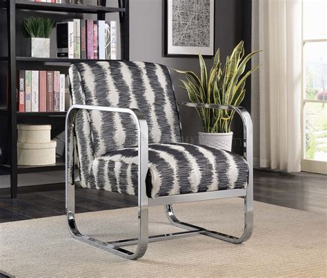 904078 Set Of 2 Accent Chairs Black And White Jacquard By