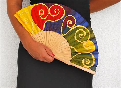Hand Painted Silk Fan By Circusartesania On Etsy
