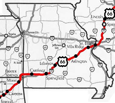 Route 66 Through Missouri Map