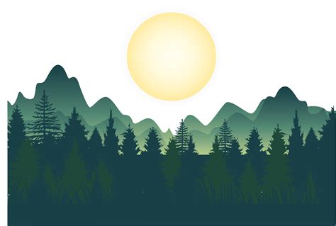 Download Mountains Wallpaper Deep Vector Forest Night Clipart Png Free