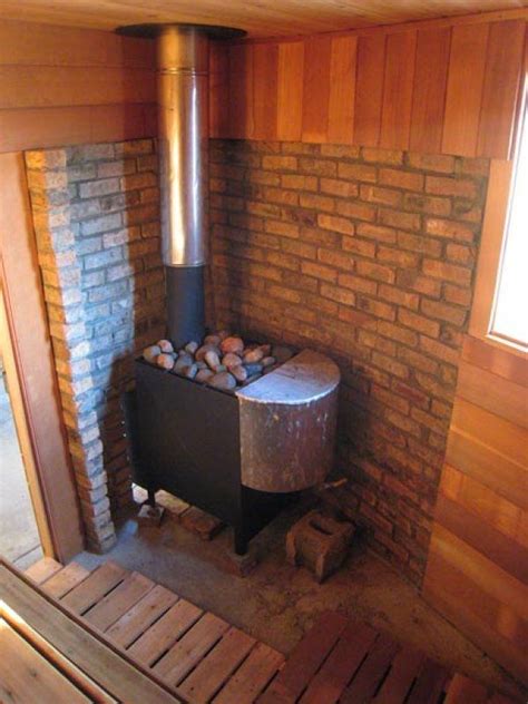 Heres A Charming Sauna Stove In The Corner Of A Diy Sauna My Kind